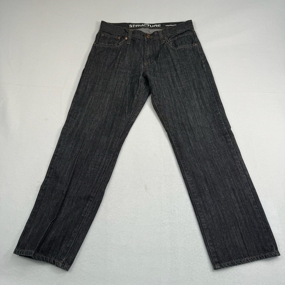Structure Jeans Mens Size 32X30 Gray Black Slim Straight Leg - Picture 2 of 13